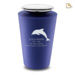 Metalen urn - Crescent Tall blauw - 4,01 Liter