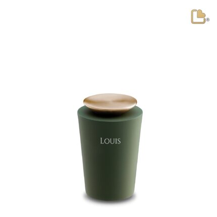 Metalen urn - Crescent Tall Sage groen - 0,07 Liter