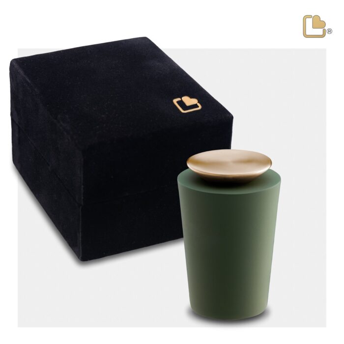 Metalen urn - Crescent Tall Sage groen - 0,07 Liter