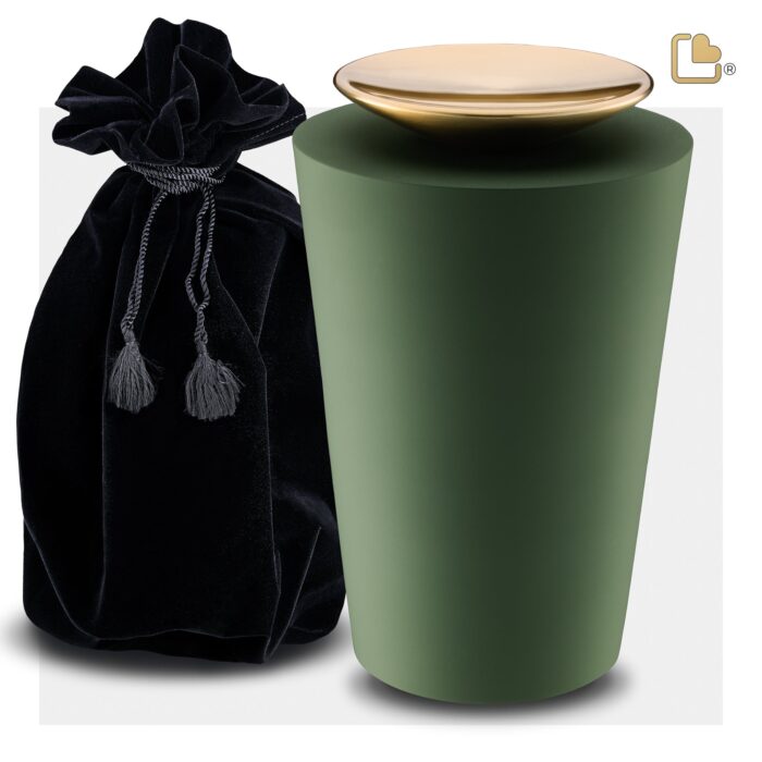 Metalen urn - Crescent Tall Sage groen - 4,01 Liter
