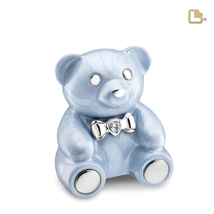Metalen urn - CuddleBear Child w Crystal blauw - 0,43 Liter