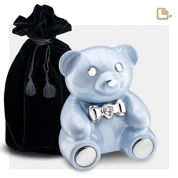 Metalen urn - CuddleBear Child w Crystal blauw - 0,43 Liter