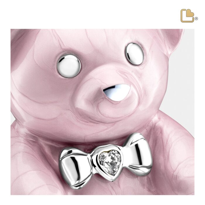 Metalen urn - CuddleBear Child w Crystal roze - 0,43 Liter