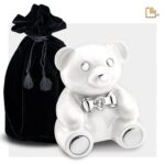 Metalen urn - CuddleBear Child w Crystal wit - 0,43 Liter