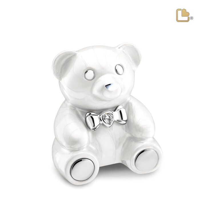 Metalen urn - CuddleBear Child w Crystal wit - 0,43 Liter