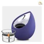 Metalen urn - Druppel Tealight blauw - 0,31 Liter