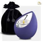Metalen urn - Druppel Tealight blauw - 0,31 Liter