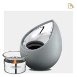 Metalen urn - Druppel Tealight French grijs - 0,31 Liter