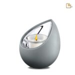 Metalen urn - Druppel Tealight French grijs - 0,31 Liter