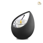 Metalen urn - Druppel Tealight zwart - 0,31 Liter