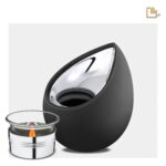 Metalen urn - Druppel Tealight zwart - 0,31 Liter