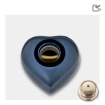 Metalen urn - Hart blauw - 0,07 Liter