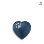 Metalen urn - Hart blauw - 0,07 Liter