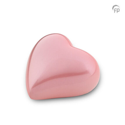 Metalen urn - keepsake hart roze - 0,08 Liter