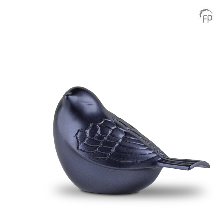 Metalen urn - keepsake Songbird blauw - 0,10 Liter Metalen urn - keepsake Songbird blauw - 0,10 Liter