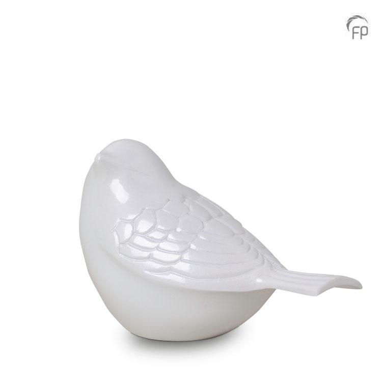 Metalen urn - keepsake Songbird wit - 0,10 Liter Metalen urn - keepsake Songbird wit - 0,10 Liter