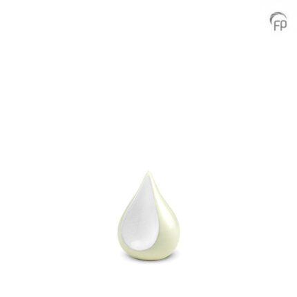 Metalen urn - keepsake Teardrop wit - 0,15 Liter