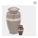 Metalen urn - Klassiek Speckled Auburn - wit - 0,07 Liter