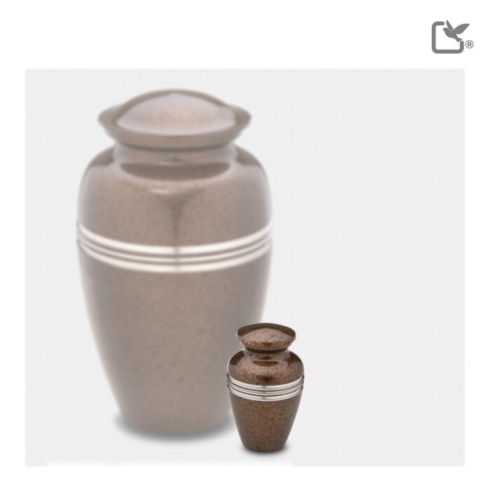 Metalen urn - Klassiek Speckled Auburn - wit - 0,07 Liter
