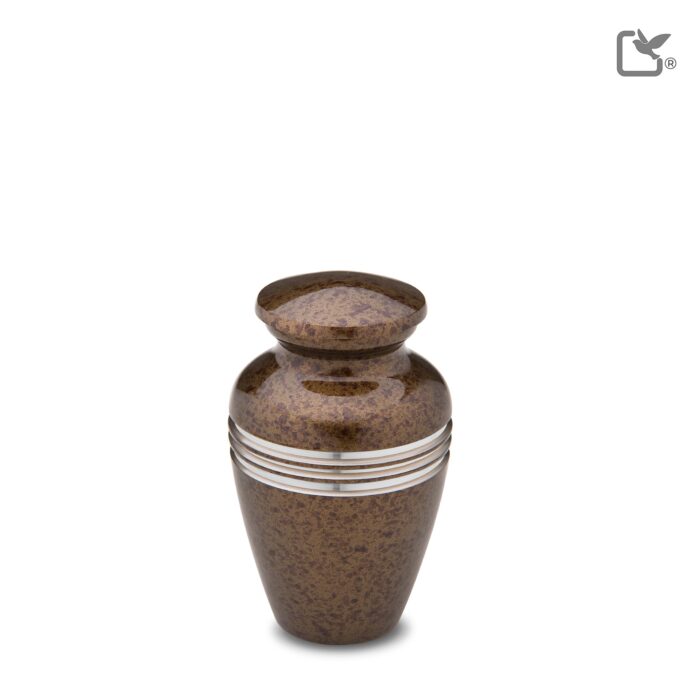Metalen urn - Klassiek Speckled Auburn - wit - 0,07 Liter