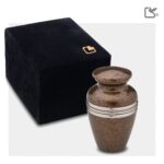Metalen urn - Klassiek Speckled Auburn - wit - 0,07 Liter
