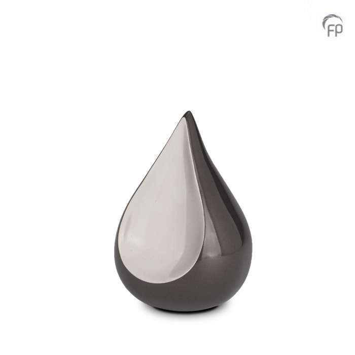 Metalen urn - mini Teardrop grijs - 0,70 Liter Metalen urn - mini Teardrop grijs - 0,70 Liter