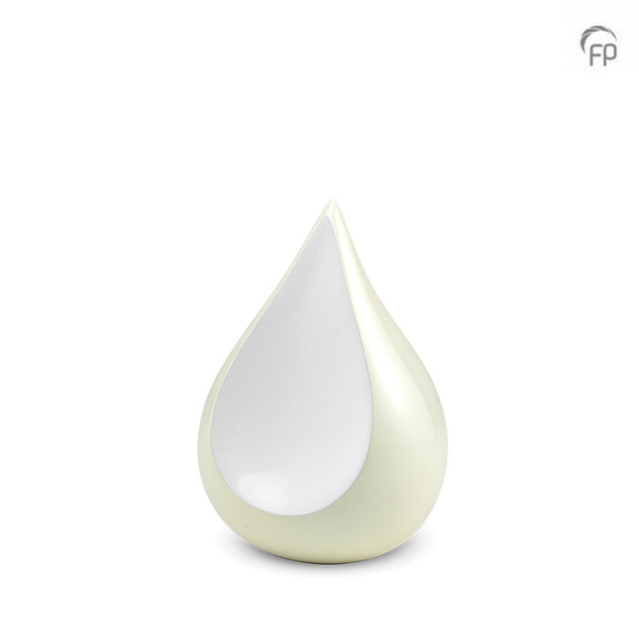 Metalen urn - mini Teardrop wit - 0,70 Liter Metalen urn - mini Teardrop wit - 0,70 Liter