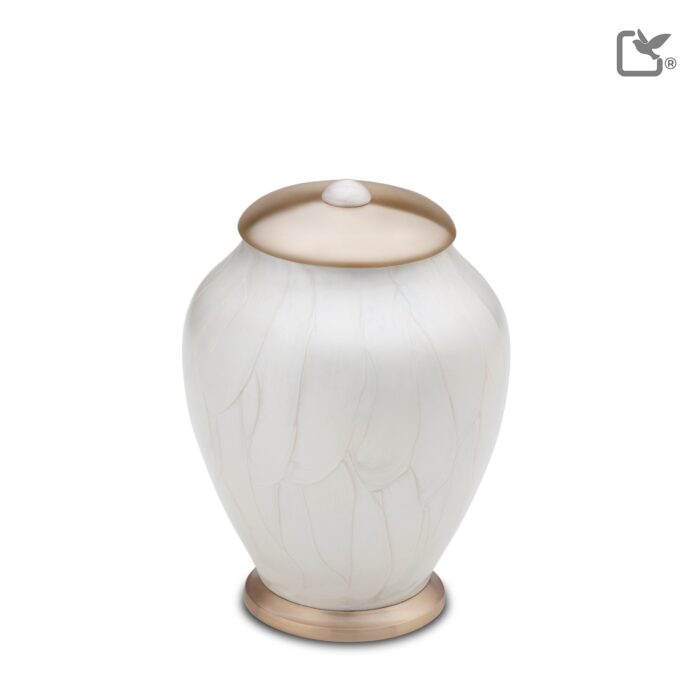 Metalen urn - Simplicity wit - 0,80 Liter