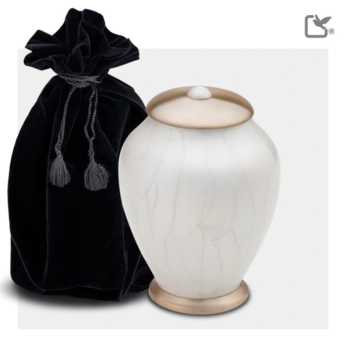 Metalen urn - Simplicity wit - 0,80 Liter