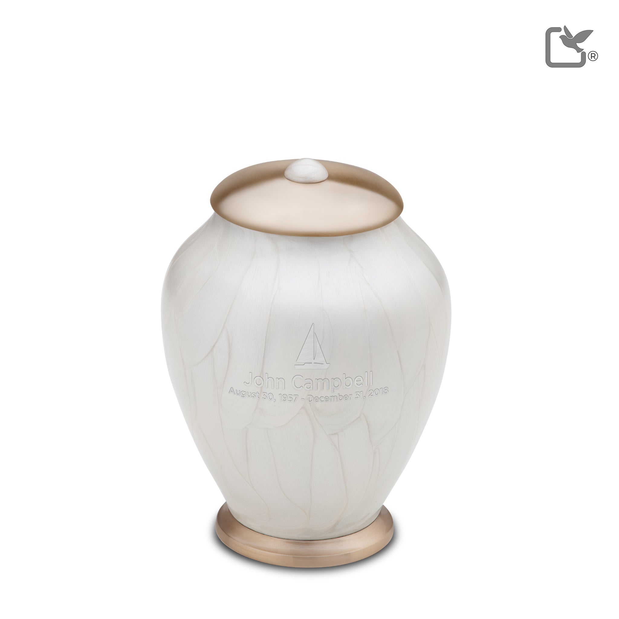 Metalen urn - Simplicity wit - 0,80 Liter Metalen urn - Simplicity wit - 0,80 Liter