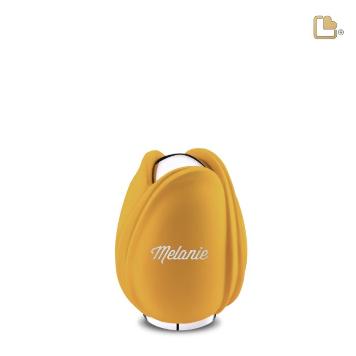 Metalen urn - Tulp geel - 0,11 Liter