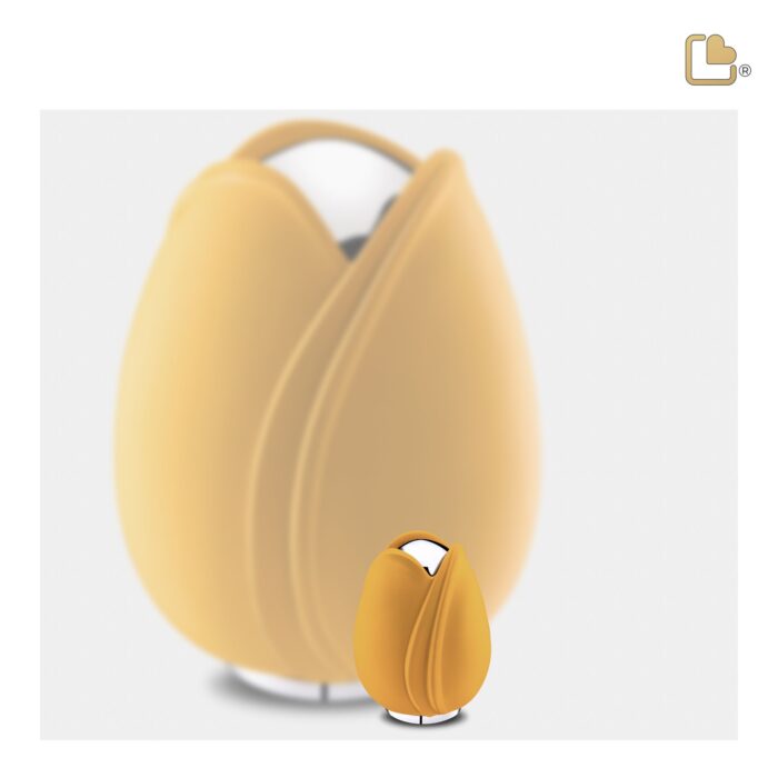 Metalen urn - Tulp geel - 0,11 Liter
