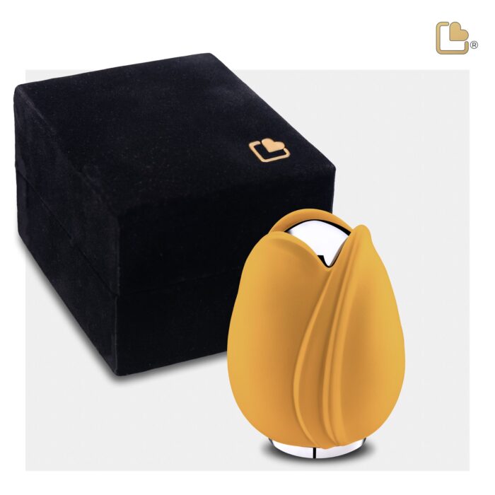 Metalen urn - Tulp geel - 0,11 Liter