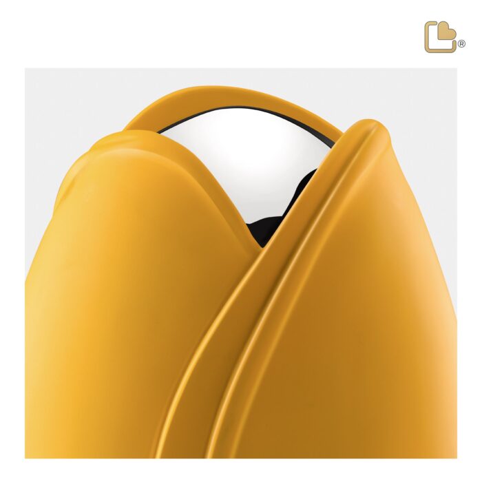 Metalen urn - Tulp geel - 0,66 Liter