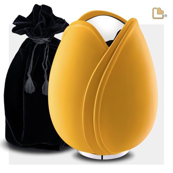 Metalen urn - Tulp geel - 5,31 Liter