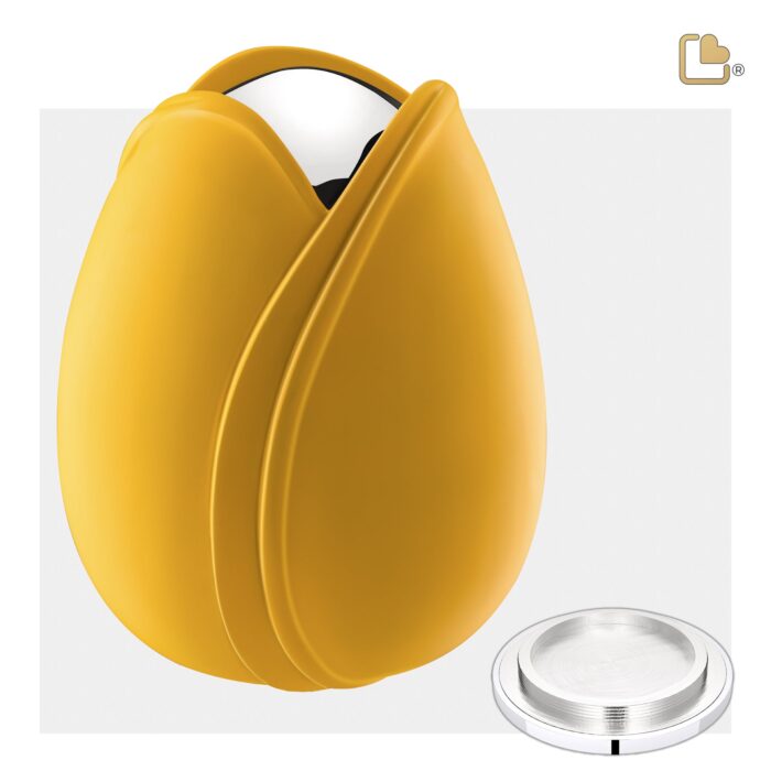 Metalen urn - Tulp geel - 5,31 Liter
