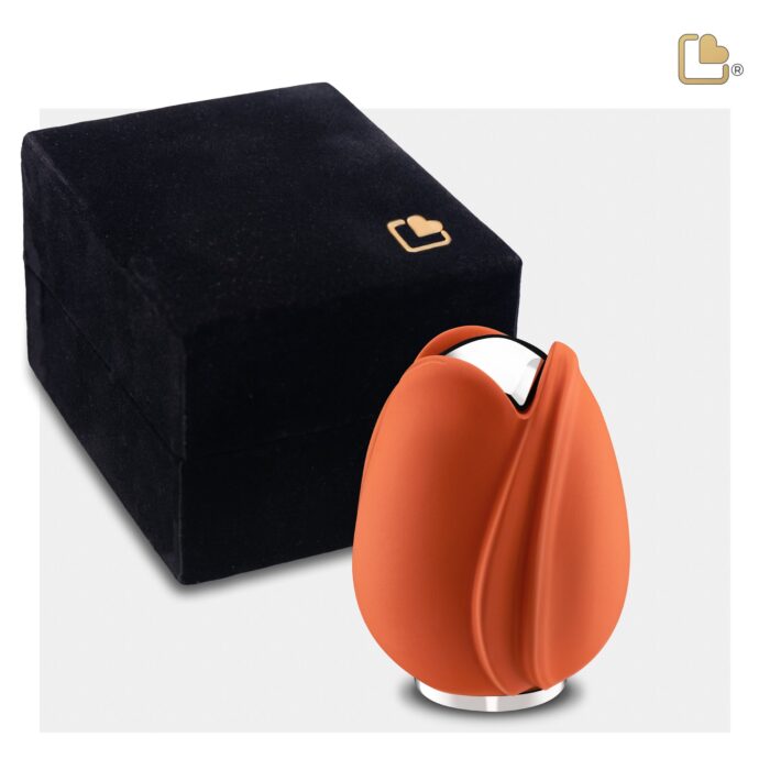 Metalen urn - Tulp oranje - 0,11 Liter