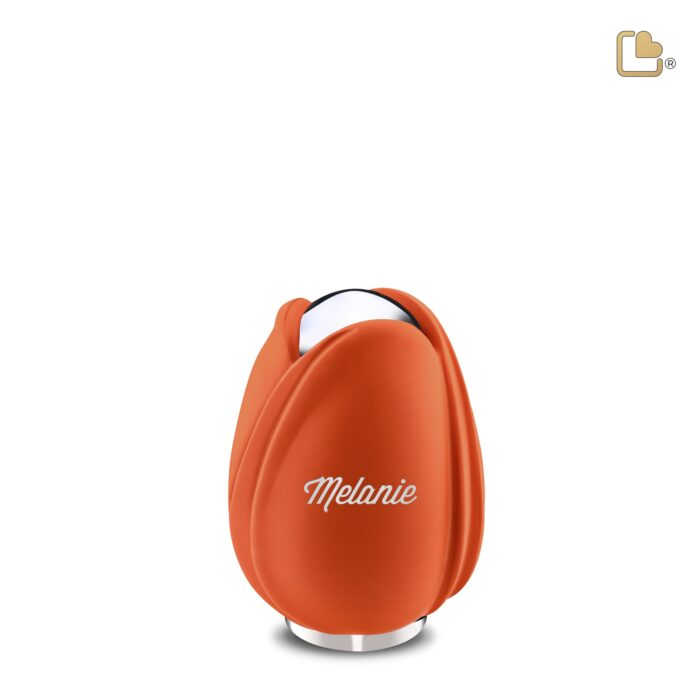 Metalen urn - Tulp oranje - 0,11 Liter