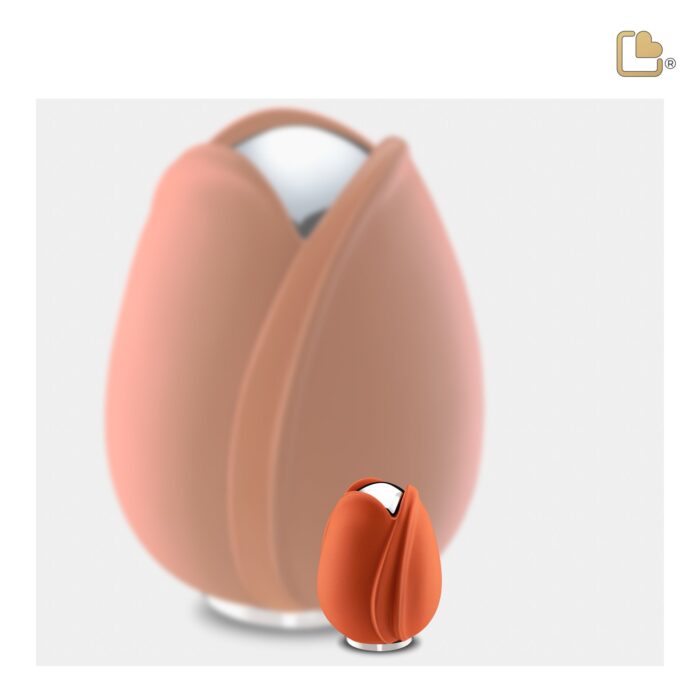 Metalen urn - Tulp oranje - 0,11 Liter