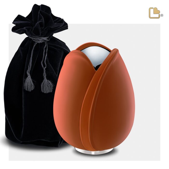 Metalen urn - Tulp oranje - 0,66 Liter
