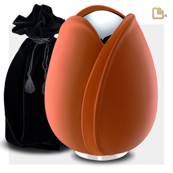 Metalen urn - Tulp oranje - 5,31 Liter