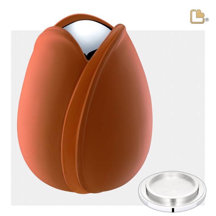 Metalen urn - Tulp oranje - 5,31 Liter