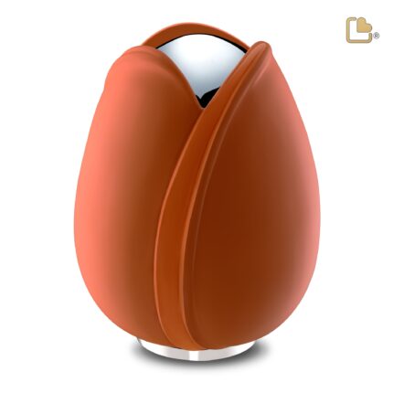 Metalen urn - Tulp oranje - 5,31 Liter