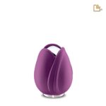 Metalen urn - Tulp paars - 0,11 Liter
