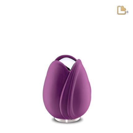 Metalen urn - Tulp paars - 0,11 Liter