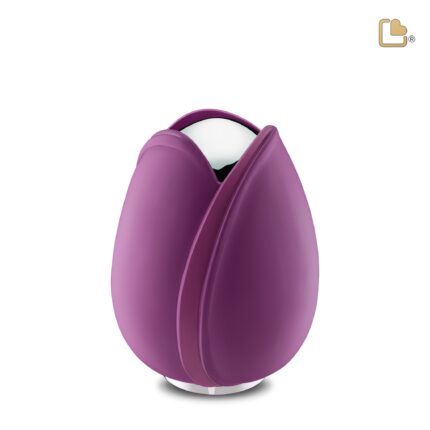 Metalen urn - Tulp paars - 0,66 Liter