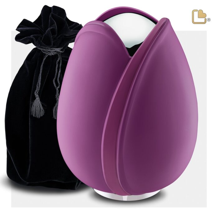 Metalen urn - Tulp paars - 5,31 Liter
