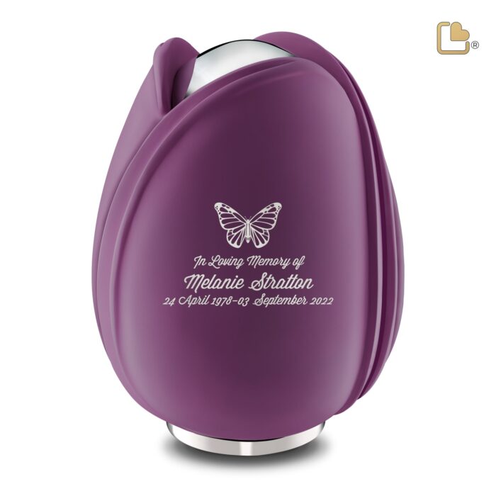 Metalen urn - Tulp paars - 5,31 Liter