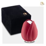 Metalen urn - Tulp rood - 0,11 Liter