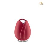 Metalen urn - Tulp rood - 0,11 Liter